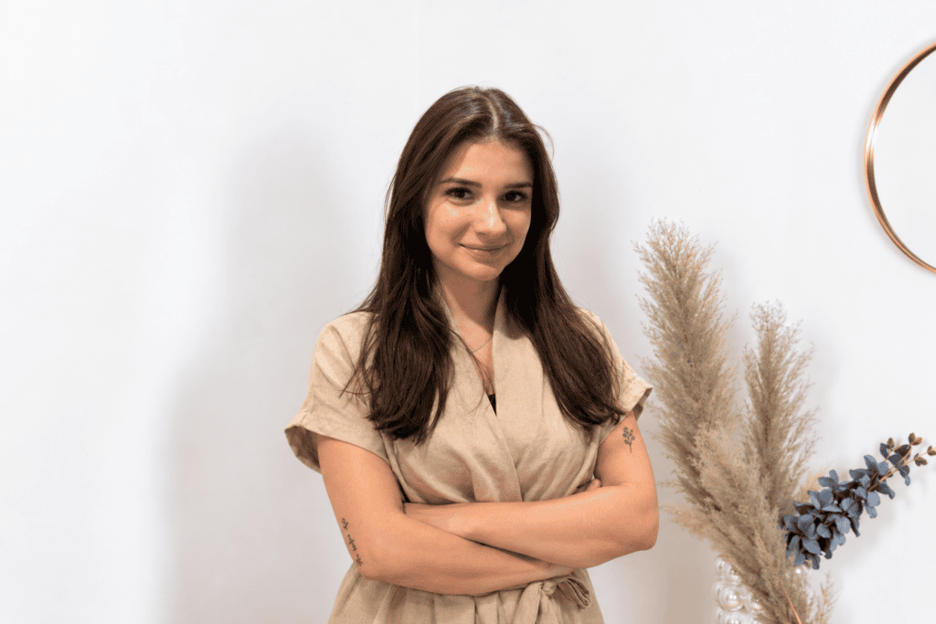 elegant boho portrait with pampas grass elegant boho portrait with pampas grass